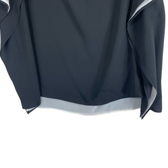 Batwing Sleeve Top blouse Anne Klein SZ 16 Black/white Split Sleeve flutter - Picture 8 of 16